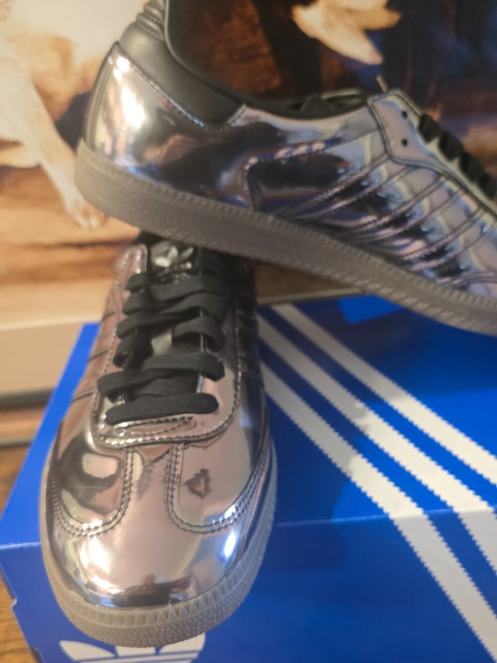 adidas Samba OG Low Top Sneakers KJ7486 'Mirror Finish' Shoes 2026 RARE Men's 10 - Picture 3 of 16